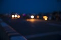 Night city street traffic abstract blurry bokeh lights background Royalty Free Stock Photo