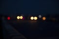 Night city street traffic abstract blurry bokeh lights background Royalty Free Stock Photo