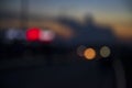 Night city street traffic abstract blurry bokeh lights background Royalty Free Stock Photo