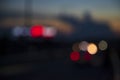 Night city street traffic abstract blurry bokeh lights background Royalty Free Stock Photo