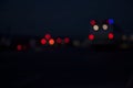 Night city street traffic abstract blurry bokeh lights background Royalty Free Stock Photo