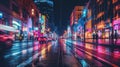 traffic night city street generative AI