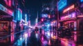 traffic night city street generative AI