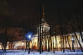 Sankt-Petersburg architecture history building night streetlight trees