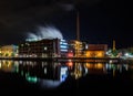 Night city. Tampere, Finland. Royalty Free Stock Photo