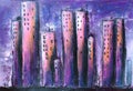 Night City/Town Acrylic Painting