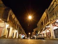Phuket Old Town at night In the middle of a road without people, Thalang Road,Night City Town , Building Phuket Royalty Free Stock Photo