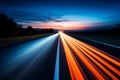 Night city traffic blurred cars long exposure lights evening highway lane movement fast transit car motion auto Royalty Free Stock Photo