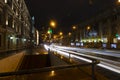 Night city traffic lights in Kyiv