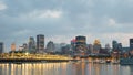 Night City View of the old port of Montreal, Montreal, Quebec, Canada Royalty Free Stock Photo