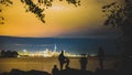 Night City View of Toronto nearby the lake Royalty Free Stock Photo