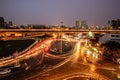 Night cityscape with bilding and road inthailand city