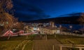 night cityscape of Egilsstadir city,East of Iceland with lensflare Royalty Free Stock Photo