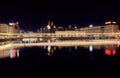 Night cityscape in Geneva, Switzerland Royalty Free Stock Photo