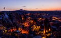 Night cityscape of Goreme,Turkey Royalty Free Stock Photo