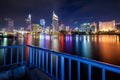 Night cityscape of Hochiminh city, Vietnam. Royalty Free Stock Photo