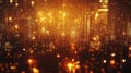 A night cityscape lit by ethereal data rain where streams of information cascade down emphasizing the continuous flow of