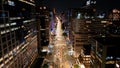 Night Cityscape of Paulista Avenue at downtown Sao Paulo Brazil. Royalty Free Stock Photo