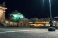 Night cityscape of Piazza Plebiscito. Naples, Italy Royalty Free Stock Photo