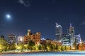 Downtown Denver Skyline at Night Royalty Free Stock Photo