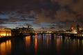 Night cityscape by the thames in london, england, united kingdom
