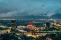 Night cityscape view from Universal City Overlook, on Mulholland Drive, in Los Angeles, California Royalty Free Stock Photo