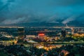 Night cityscape view from Universal City Overlook, on Mulholland Drive, in Los Angeles, California Royalty Free Stock Photo