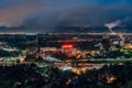 Night cityscape view from Universal City Overlook, on Mulholland Drive, in Los Angeles, California Royalty Free Stock Photo