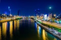 Night cityscapes of Hochiminh city, Vietnam. Royalty Free Stock Photo