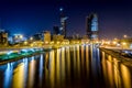 Night cityscapes of Hochiminh city, Vietnam. Royalty Free Stock Photo