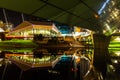 A night cityscsape taken under the river torrens footbridge on a very calm night in Adelaide South Australia  taken on the 21st Royalty Free Stock Photo