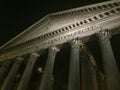 Close up of the ancient roman pantheon temple at classical columns, Rome - Italy Royalty Free Stock Photo