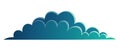 Night cloud vector panorama symbol, dark blue cloud for night sky, landscape interface, nature