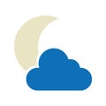 Night cloudy weather isolated icon