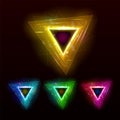 Night Club Decoration Triangle Shape Set Vector