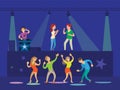 Night club, Dj and Singing Artists, Dancers Vector Royalty Free Stock Photo