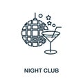 Night Club icon. Line element from big city life collection. Linear Night Club icon sign for web design, infographics Royalty Free Stock Photo