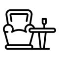 Night club lounge icon, outline style Royalty Free Stock Photo