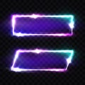 Night Club Neon Signs Set. Blank Retro Light Frame Royalty Free Stock Photo