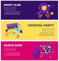 Night club party vector web banners Royalty Free Stock Photo