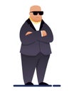 Night Club Security Chief Bouncer in Suit Isolated Royalty Free Stock Photo