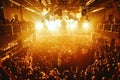Night club silhouette crowd in mosh Royalty Free Stock Photo