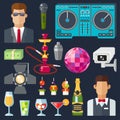 Night club vector icons Royalty Free Stock Photo