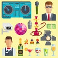 Night club vector icons Royalty Free Stock Photo