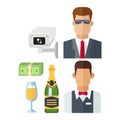 Night club vector icons Royalty Free Stock Photo