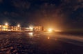 Night coast at the resort. holidays, relaxing on the beach Royalty Free Stock Photo