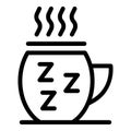 Night coffee mug icon outline vector. Sleep bed