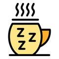 Night coffee mug icon vector flat