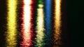 Night Colorful Abstract Lights Reflections On Lake