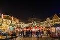 Night colorful atmosphere of Weihnachtsmarkt, Christmas market, in DÃÂ¼sseldorf. Royalty Free Stock Photo